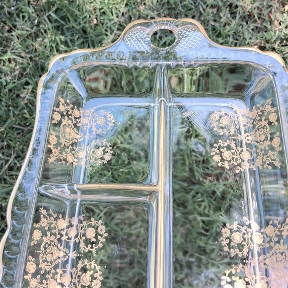 RARE Vintage 1920s French St. Louis Crystal Relish Dish/Micado Pattern - Picture 6 of 8